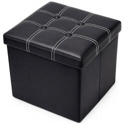 RPX-TAB Elegáns összecsukható Zsámoly - 38x38x38cm / Fekete (46556r)