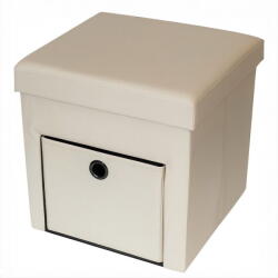 RPX-TAB Fiókos összecsukható Zsámoly - 38x38x38cm / Bézs (46554r)