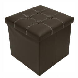 RPX-TAB Elegáns összecsukható Zsámoly - 38x38x38cm / Sötétbarna (46559r)