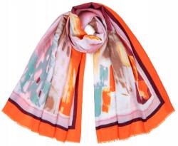 Szaleo Juicy Abstract női sál vékony, légies, mintás, narancssárga