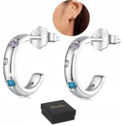 Bsrebra Ezüst fülbevaló 925 Ezüst, cirkónia, ródiumozott, Size 11mm, nőknek
