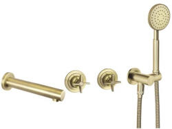 Deante Falba süllyesztett csaptelep, Deante Temisto kádtöltő csaptelep zuhanyszettel, sárgaréz BQT_M18P