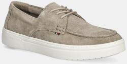 Tommy Hilfiger bőr mokaszin SUEDE STITCH TOE HYBRID - bézs Férfi 45