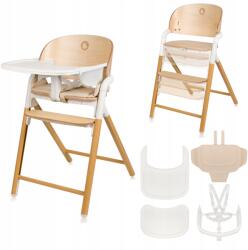 Lionelo Celia 3 az 1-ben etetőszék, állítható ülés, lábtartó, 5 pontos öv, fa (LO-CELIA WHITE NATURAL WOOD)