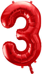 Party Deco fólia lufi, Size 86cm, piros, szám 3