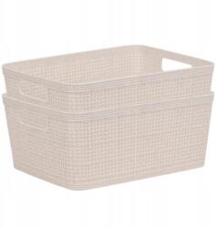 Koopman Tárolókosár szett, 2 db, bézs, 24, 5×19×10cm (176000570)