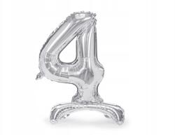 Party Deco Álló fólia lufi, Size 4, 70cm, ezüst
