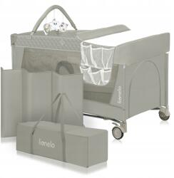 Lionelo Flower Cappuccino utazóágy, 2in1, 0-36 hónapos korig, 84×125×67cm méretben, pelenkázóval (torba, kółka, składany, wejście boczne, pałąk)