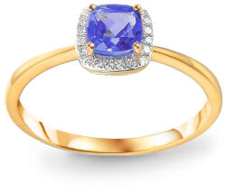 Heratis Forever Tanzanit gyűrű gyémántokkal, sárgaarany IZBR1072