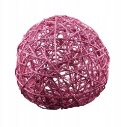 Trend-Deco rattan gömb, rózsaszín, csillámokkal, 25cm, dekoráció (JDB010)