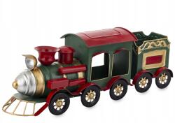 Domdekoracji Karácsonyi vonat, fém, 32×78×15cm, többszínű, retro stílusú dekoráció (169066)