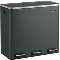 SONGMICS 3x18L Szelektív Hulladékgyűjtő Pedálos Szemeteskuka Puha Záródású Fedéllel Antracitszürke (EUZ-LTB54GS)