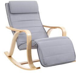SONGMICS LYY41G Skandináv Hintaszék Állítható Lábtartóval Világosszürke (EUZ-LYY41G)