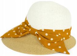 Szaleo Agello női nyári sapka kis karimájú strandra, masnival, mustársárga (cz23156v1-1)
