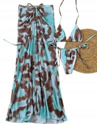 Shein Háromrészes Nyomott Mintás FÜRDŐRUHA__40