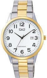 Q&Q férfi karóra, quartz, bicolor színű fémtok, bicolor színű nemesacél csat, fehér számlap A44A-003PY (4704-2)