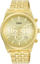 Q&Q férfi karóra, arany színű fémtok, arany színű fémcsat, arany színű számlap, A48A-003PY (4705-5)