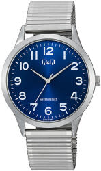 Q&Q férfi karóra, quartz, ezüst színű fémtok, ezüst színű rugóscsat, kék számlap C10A-073PY (4706-4)