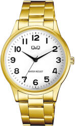 Q&Q férfi karóra, quartz, arany színű fémtok, arany színű nemesacél csat, fehér számlap C10A-004PY (4706-0)