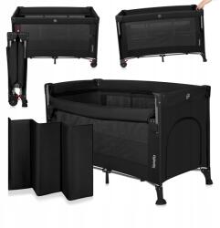 Lionelo Ellen utazóágy, 3 az 1-ben, pótágy, kiságy, 0-36 hónap (LO-ELLEN BLACK CARBON)