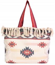 Szaleo Bonatti boho kézitáska nagy, strandos, vászon Világos bézs