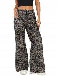 Shein Széles Leopárdmintás Nadrág __s