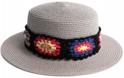 Szaleo Tilda női nyári sapka boater stílusos állítható természetes szürke