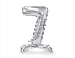Party Deco Álló fólia lufi, Size 7, 70cm, ezüst
