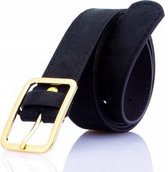 Gracio Női velúr nadrágöv, 100cm, fekete, fém csattal (PASEK DAMSKI SKÓRZANY ZAMSZOWY)