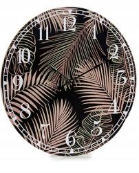  Falióra Levelek Fekete, 58×58cm