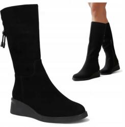 Filippo Női Velúr Csizma, Size 40, Fekete, bélelt, cipzáras (Filippo DBT7210/25 BK)