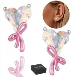 Bsrebra Ezüst Fülbevaló, 925, szív, stift, cirkónia