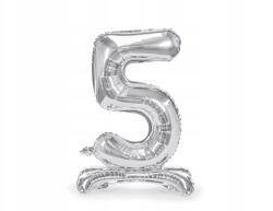 Party Deco Álló fólia lufi, Size 70cm, ezüst