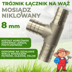  Nikkelezett Sárgaréz Összekötő, 8mm-es tömlőcsatlakozó vonalhoz (0498)