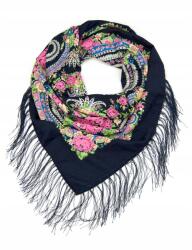 Szaleo Etno Life hegyi kendő népies, rojtokkal, elegáns, sötétkék (SZ15186V1-11)