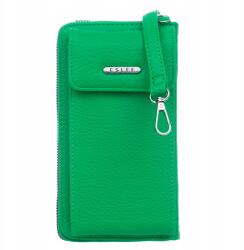  Eslee telefontartó táska, zöld, ökológiai bőr, 11 zseb, 11×5×20cm (ESL6888-G)