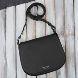 Paolo Peruzzi női bőr válltáska sima bőrből | fekete