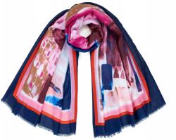 Szaleo Juicy Abstract női sál vékony, légies, mintás, Gránátkék