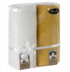 Eurofirany Törölköző szett, 2db-os, krém-mustár, 100% pamut (384843)