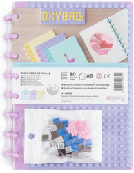 KARTON P+P Brick jegyzetfüzet, notesz A/5, spirál, vonalas, keményfedeles alaplappal és kockákkal, lila (KPP-3-40126)
