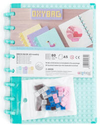 KARTON P+P Brick jegyzetfüzet, notesz A/5, spirál, vonalas, keményfedeles alaplappal és kockákkal, türkiz (KPP-3-40226) - mesescuccok