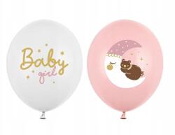 Party Deco Baby Girl maci a holdon lufik, 30cm, 3db, héliummal tölthető
