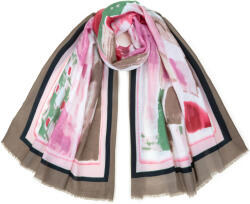 Szaleo Juicy Abstract női sál vékony, légies, mintás, sötét bézs