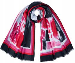 Szaleo Juicy Abstract női sál vékony, szellős, natúr mintás, fekete