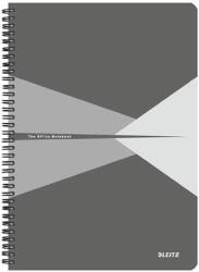 Leitz Spirálfüzet, A4, vonalas, 90 lap, laminált karton borító, LEITZ "Office", szürke (46481085 / 46480085) - iroszer24