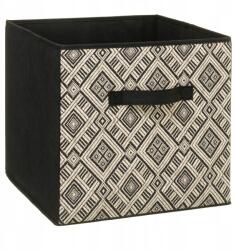 5five Tároló doboz, karton/műanyag, 31×31×31cm, fekete/fehér, modern (160451)