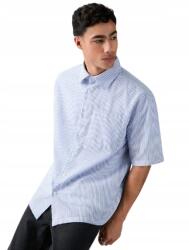 Shein Kék Csíkos Rövid Ujjú Casual Ing, Size M