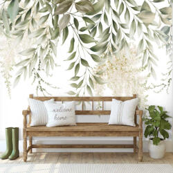  Halványzöld függő levélmintás fotótapéta 350x250cm