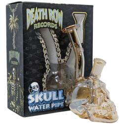 Death Row Records Bong sticla Skull Bubbler Electro gold 14cm (USA)