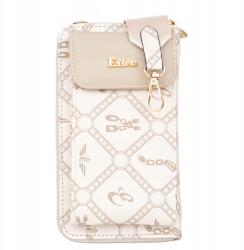  Eslee telefontartó válltáska, bézs, öko bőr, kicsi, cipzáras (E8856-SM-BE)